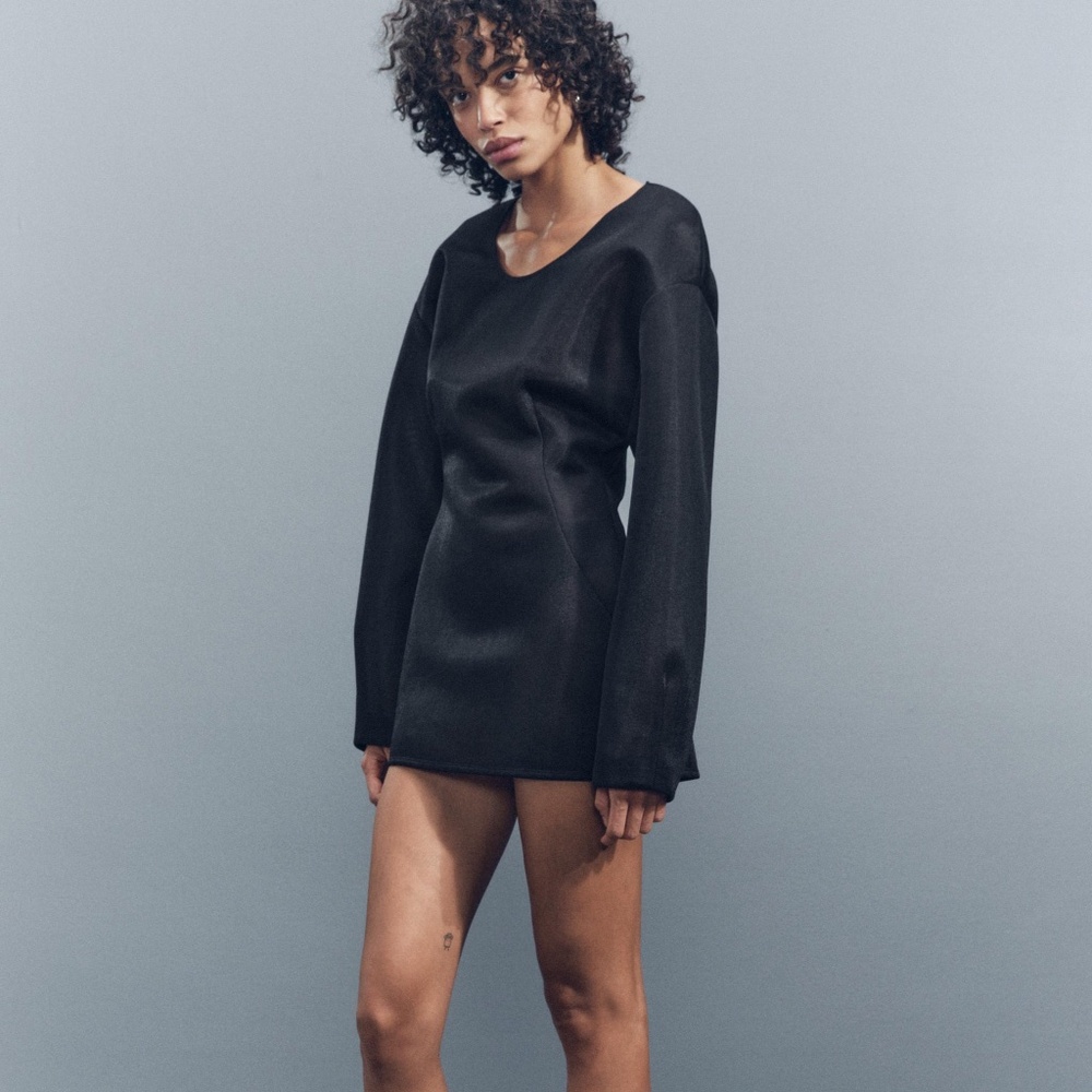 Zara LONG RIGID ORGANZA TOP